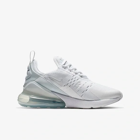 Nike Air Max 270 Big Kids' Shoes White Size 5Y - Picture 3 of 8